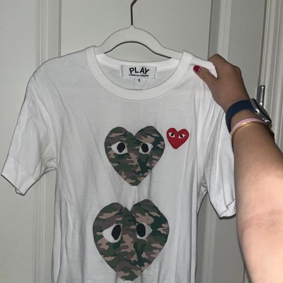 COMME DES GARÇONS PLAY white camouflage shirt - Picture 3 of 6